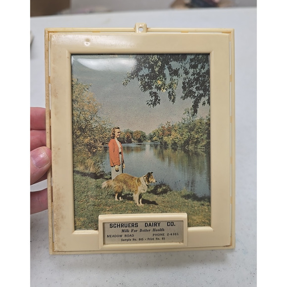 Vintage Schruers Dairy Co. Advertising Promotional Portrait Photo Picture Frame - Picture 1 of 4